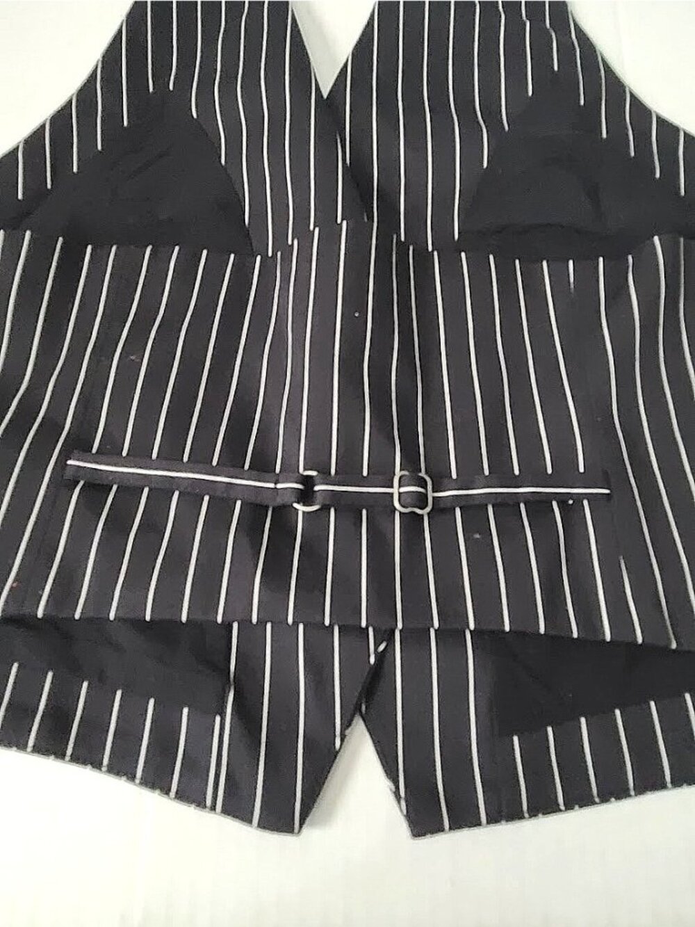 Anthropologie Maeve Pinstripe Halter Vest Sz 12 Black White Preppy Classic NWT - Picture 7 of 10